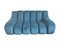 Blue Velvet Modular Sofa from Rosenthal, 1970s, Set of 6, Image 1