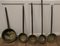 Large Antique Brass and Iron Ladles, 1800s, Set of 5, Image 1