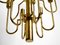 Mid-Century Brass Chandelier with a Long Brass Rod, 1960s, Image 9