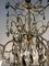 Lámpara de araña Ottone Drops vintage y copas de Murano, años 80, Imagen 4