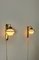 Lámparas de pared de latón y vidrio opalino al estilo de Stilnovo, Italia, años 60. Juego de 2, Imagen 2