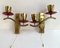 Vintage Wall Sconces in Gilt Brass with Acrylic Glass Elements, Germany, 1979, Set of 2 1