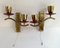 Vintage Wall Sconces in Gilt Brass with Acrylic Glass Elements, Germany, 1979, Set of 2 2
