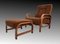 Art Deco Armchair and Footstool by Jindřich Halabala, Set of 2, Image 16