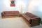 Juego de sofá lounge holandés de madera y cuero coñac, años 70. Juego de 2, Imagen 9