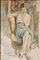 Ugo De Palma, Seated Girl, Watercolor, 1934 1