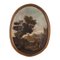 Italian School Artist, Oval Landscape with Figures, 1700s, Oil on Canvas, Framed, Image 1