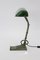 Lámpara de escritorio Bauhaus de vidrio verde, años 20, Imagen 1