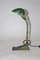 Lámpara de escritorio Bauhaus de vidrio verde, años 20, Imagen 6