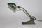 Lámpara de escritorio Bauhaus de vidrio verde, años 20, Imagen 4