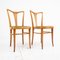 Beech Dining Chairs, Italy, 1950s, Set of 2 3