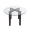 Round Wooden Dining Table with Glass Top 1