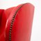 Bergere Sessel aus rotem Leder, 1950er 14