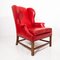 Bergere Armchair in Red Leather, 1950s, Image 1