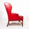 Bergere Sessel aus rotem Leder, 1950er 2