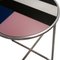 Chromed Steel Blue Black Pink Glass Round Center Table, Italy, 1970s 4