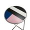 Chromed Steel Blue Black Pink Glass Round Center Table, Italy, 1970s 3
