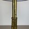 Hollywood Regency Brutalist Floral Brass Table Light, Italy, 1970s 7