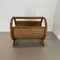 Mid-Century Bauhaus Wood and Rattan Magazine Holder from Aubock, France, 1980s, Image 18