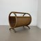 Mid-Century Bauhaus Wood and Rattan Magazine Holder from Aubock, France, 1980s 2