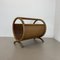 Mid-Century Bauhaus Wood and Rattan Magazine Holder from Aubock, France, 1980s, Image 2