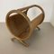 Mid-Century Bauhaus Wood and Rattan Magazine Holder from Aubock, France, 1980s 14