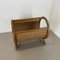 Mid-Century Bauhaus Wood and Rattan Magazine Holder from Aubock, France, 1980s 13