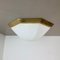 Glass and Brass Flushmount Diamond Ceiling Wall Light from Glashütte Limburg, 1970s, Image 5