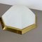 Glass and Brass Flushmount Diamond Ceiling Wall Light from Glashütte Limburg, 1970s, Image 13