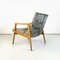 Mid-Century Northern European Armchair in Wood & Green and White Velvet, 1960s, Image 4