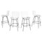 Mid-Century American Black & White Metal High Stools attributed to Bertoia for Knoll, 1960s, Set of 4, Image 1