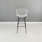 Mid-Century American Black & White Metal High Stools attributed to Bertoia for Knoll, 1960s, Set of 4, Image 5