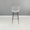 Sgabelli alti Mid-Century in metallo bianco e nero attribuiti a Bertoia per Knoll, anni '60, set di 4, Immagine 5