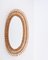 Mid-Century French Riviera Oval Wall Mirror with Bamboo and Rattan Frame, 1960s 11