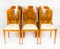 Antique Art Deco Burr Walnut Dining Table & Shaped Back Chairs, 1920s, Set of 7, Image 10
