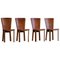 Italian Modern Dining Chairs in Cognac Leather by Mario Bellini, 1970s, Set of 4 1