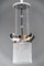 Art Deco Nickel-Plated Pendants with Glass Sticks, 1920s, Set of 3 2