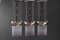 Lámparas colgantes Art Déco de níquel con varillas de vidrio, años 20. Juego de 3, Imagen 1
