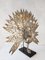 Large Brass and Agate Peacock Table Lamp attributed to Willy Daro, 1970s, Image 4