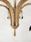 Lampadario Mid-Century in ottone con bracci a forma di piuma e perle nere, anni '60, Immagine 2