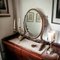 Espejo de tocador victoriano antiguo ovalado, Imagen 6