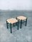 Vintage Green Stained Low Stools, France, 1960s, Set of 2 14
