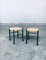 Vintage Green Stained Low Stools, France, 1960s, Set of 2, Image 1