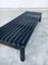 Vintage Low Slat Bench in Stained Pine, 1960s 3