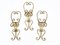 Tris Hangers in Wrought Iron Gold, 1950, Set of 3, Image 1