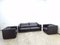 Real Leather Sofa Armchair and Sofa from Roche Bobois, Set of 3 1