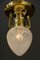 Art Deco Ceiling Lamp with Opaline Glass Shade, Vienna, Austria, 1920s 5