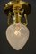 Art Deco Ceiling Lamp with Opaline Glass Shade, Vienna, Austria, 1920s, Image 5