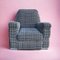 Club Armchair with Fabric with White Upholsterer, 1980s 1