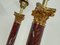 Korinthanische Tischlampen mit Rotem Faux-Griotte von Deknudt, 1960er, 2er Set 4